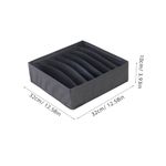 product_image_name-White Label-7 Rectangle Compartment Storage Box Organizer For Clothes (L32 x W32 x H10)cm / (L12.6 x W12.6 x H3.9)inch - Grey-3