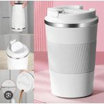 Stainless steel insulated coffee mug- White.