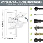 Generic Curtain Rod Holders, Self Adhesive Rod Brackets, 2Pcs Curtain Rod Hooks - image 2
