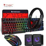 Generic T-WOLF TF850 5-in-1 Gaming Combo - Keyboard, Mouse, Headset, Mouse Pad & Speakers