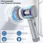 Generic 6Replaceable  Heads Cleaning brush, Electric Cleaning Brush Cordless Shower,Multi-purpose Cordless Rechargeable Spin Scrubber - image 4