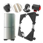 Generic Adjustable Heavy-Duty Washing Machine & Fridge Stand (Movable Base with Wheels) - Black - image 2