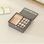 Generic 2-in-1 Foldable Fabric Storage Box with Lid &17 Compartments - Grey - image 2