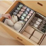 Generic 2-in-1 Foldable Fabric Storage Box with Lid &17 Compartments - Grey - image 7