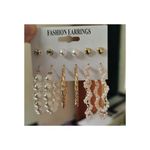 product_image_name-Fashion-6 In 1 Set Of Hoops,Studs & Pearl Mix Shape Earrings-2