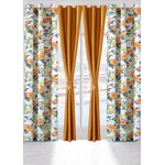 2-in-1 Double Sheer Floral Window Curtain with Blackout Inner Panel – 150 x 240 cm