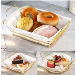 AD Bread, Fruit, Pastry Serving Tray - Gold - image 2