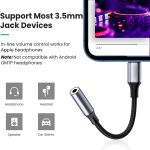 Generic Mini Adapter Cable For IPhone 12 11 Pro To 3.5mm Jack, Headphone Connector - Grey - image 4