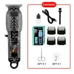 product_image_name-Generic-Smart Rechargeable Hair Trimmer/Shaving Machine comes with Shaver, Oil bottle ,Brush ,Charging cable & User Guide- Black-1