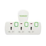product_image_name-TERMINATOR-3-Way Universal T-Socket Multi-Adaptor Plug – Individual Switches & Indicators – 13A Fused – White-1