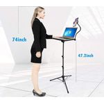 Generic Adjustable Laptop & Projector Tripod Stand with Phone Holder – Height Adjustable Metal Tray Stand - image 2