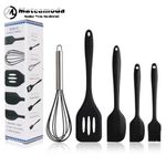 Mateamoda 5 In 1 Kitchenware Kitchen Utensils Cookware Baking Set Cooking  Scraper Whisk Brush - Black