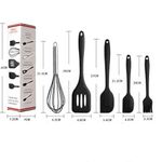 Mateamoda 5 In 1 Kitchenware Kitchen Utensils Cookware Baking Set Cooking  Scraper Whisk Brush - Black - image 4