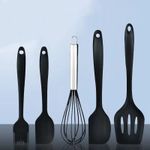 Mateamoda 5 In 1 Kitchenware Kitchen Utensils Cookware Baking Set Cooking  Scraper Whisk Brush - Black - image 8