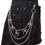 Fashion Silver Bowknot Pants Chain Multi-Layer Bow Tassel Jeans Chain - image 3