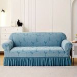 product_image_name-Generic-1/2/3/4 Seat Elastic Sofa Cover, Furniture Protective Cover - Blue-1