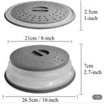 Generic Multipurpose Collapsible Microwave Splatter Cover & Food Colander-grey-green-blue-2pcs - image 3