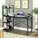 Generic 120cmx60cm Computer Desk Study Tableb with 4Tier Storage-Black - image 2