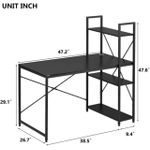 Generic 120cmx60cm Computer Desk Study Tableb with 4Tier Storage-Black - image 6