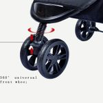 product_image_name-Generic-Foldable and Adjustable Twin Stroller, Can be Adjusted to Sleep Position with Feeding Stray and Under Storage Space- Purple/ Black-3