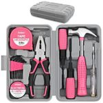 product_image_name-Generic-13Piece Set General Household Hand Tool Kit with Plastic Toolbox Storage Case Pink for woman-Include-1