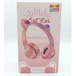 product_image_name-Generic-P47 Wireless Bluetooth Cat Ear Headphones – Foldable Stereo Headset with LED Light – Pink-2