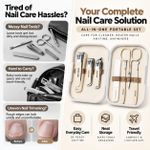 Generic 7-Piece Manicure Nail Care Set with Storage Case - Beige - image 3