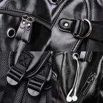 Generic Waterproof Leather Backpack Men Travel Hiking Laptop School Bag - image 6