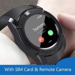 product_image_name-Generic-V8 Smart Watch Support TF SIM Card Call Camera Sports Bracelet Bluetooth Compatible Smart Watch - Black-1