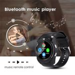 product_image_name-Generic-V8 Smart Watch Support TF SIM Card Call Camera Sports Bracelet Bluetooth Compatible Smart Watch - Black-5