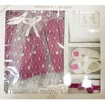 Petite Pompon Baby – 4-Piece “Princess Premiere” Gift Set For Girls- Deep Pink 