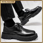 product_image_name-Fashion-Men's Matte Black Leather Shoes ? Anti-Slip Elevated Sole, Formal & Casual Look - Black - EU 42-1
