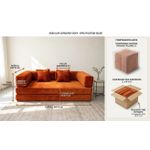 Generic Modern Foldable Corduroy Sofa Bed – Convertible Compressible Floor Couch & Daybed with Matching Throw Pillows (multi) - image 2