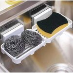 product_image_name-Generic-2 Pack Soap Holder Dish, Bar Soap Tray Wall Mounted, Sponge Holder for Bathroom Bathtub Kitchen Sink - White-2