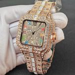 Generic Royal Rainbow Empire Iced Out Square Watch - Premium Gold Edition - image 2