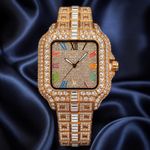 Generic Royal Rainbow Empire Iced Out Square Watch - Premium Gold Edition - image 3
