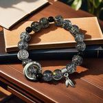 Black Ice Cracking Beaded Bracelet For Men Women