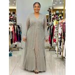 product_image_name-Fashion-Fashionable Women's Evening Dress - Elegant and Sexy Office Attire - Casual Women's Dress - Scarf and Belt Included-Beige-1