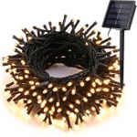product_image_name-DYXDYC-Solar Christmas Lights Outdoor,LED Solar Fairy String Lights 8 Modes Waterproof Xmas Lights for Garden, Patio, Home, Party, Wedding, Holiday, Tree, Bush, Wreath, Outdoor Decor (Warm White)-1