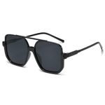 Fashion Retro Half-Frame Square Sunglasses – Black UV Protection Pilot Style Shades