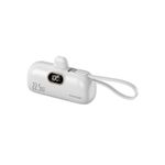 Generic 10000mAh Mini Capsule Power Bank Lightning Plug with 22.5W Built-In Fast Charging Type-C Cable - White
