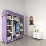Lindy Foldable Wardrobe 8 Shelves - Purple - image 5