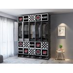 25 Cubes Plastic Wardrobe With Shoe - Black