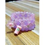 product_image_name-Generic-Trendy Handmade Pink & Purple Glass Beaded Charm Bracelet (Pink & Purple) -3