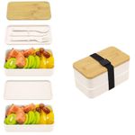 product_image_name-Genetic-Bamboo Lid Double Layer Lunch Box with Insulated Bag and Cutlery - White -2
