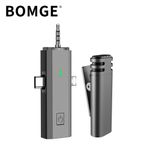 BOMGE Wireless Lavalier Lapel Microphone for iPhone, Android, Camera-Cordless Plug-Play 2.4G Ultra Low Delay Built-in Noise Reduction Chip