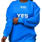 product_image_name-Generic-YES/NO Graphic Oversized Sweatshirt - Blue Fitness Wear-3