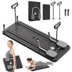 product_image_name-Generic-Multifunctional Pilates Abdominal Training Board with Resistance Bands, Ab Roller Wheel, Push-Up Board, and Knee Mat - Gray /black-2