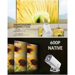 Generic 1080P Projector WiFi BT5.2 Android 11 System 180° Rotatable - White - image 2