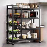 Generic 4-Tier Multipurpose Kitchen Storage Rack- Black